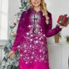 Women's Casual Dress Hoodie Dress Mini Dress Warm Fashion Outdoor Christmas Holiday Hoodie Print Christmas Tree Regular Fit Yellow Pink Blue S M L XL XXL -Tesla Style tbswle1696942788703
