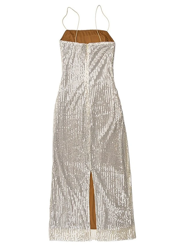 Women‘s Party Dress Sequin Dress Wedding Guest Dress Long Dress Maxi Dress Beige Sleeveless Pure Color Sparkly Glitter Sequins Summer Spring Fall Spaghetti Strap Fashion Wedding Guest Birthday 21 Women‘s Party Dress Sequin Dress Wedding Guest Dress Long Dress Maxi Dress Beige Sleeveless Pure Color Sparkly Glitter Sequins Summer Spring Fall Spaghetti Strap Fashion Wedding Guest Birthday - Image 19