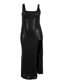 Women‘s Prom Dress Party Dress Sequin Dress Black Dress Midi Dress Red Gold Sleeveless Pure Color Sparkly Glitter Sequins Fall Winter Autumn Spaghetti Strap Fashion Winter Dress Wedding Guest -Tesla Style tfhnui1693296797805