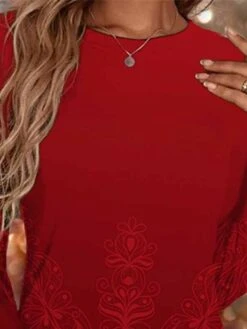 Women's Sweatshirt Dress Shift Dress Wine Red Long Sleeve Elk Print Winter Fall Autumn Fashion Christmas Daily Loose Fit 2022 S M L XL XXL 3XL -Tesla Style tftjca1667562148339