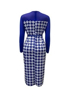 Women's Work Dress Casual Dress Sheath Dress Fashion Office Daily Workfashion Midi Dress Split Print Crew Neck Long Sleeve Houndstooth Regular Fit Red Blue Fall Winter S M L XL XXL 17 Women's Work Dress Casual Dress Sheath Dress Fashion Office Daily Workfashion Midi Dress Split Print Crew Neck Long Sleeve Houndstooth Regular Fit Red Blue Fall Winter S M L XL XXL -Tesla Style tglhkj1695645176848