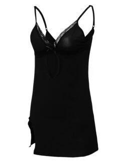 Women's Party Dress Strap Dress Mini Dress Black Red Sleeveless Pure Color Lace Summer Spring Cold Shoulder Sexy 2022 S M L XL XXL -Tesla Style tijxzu1639374187436