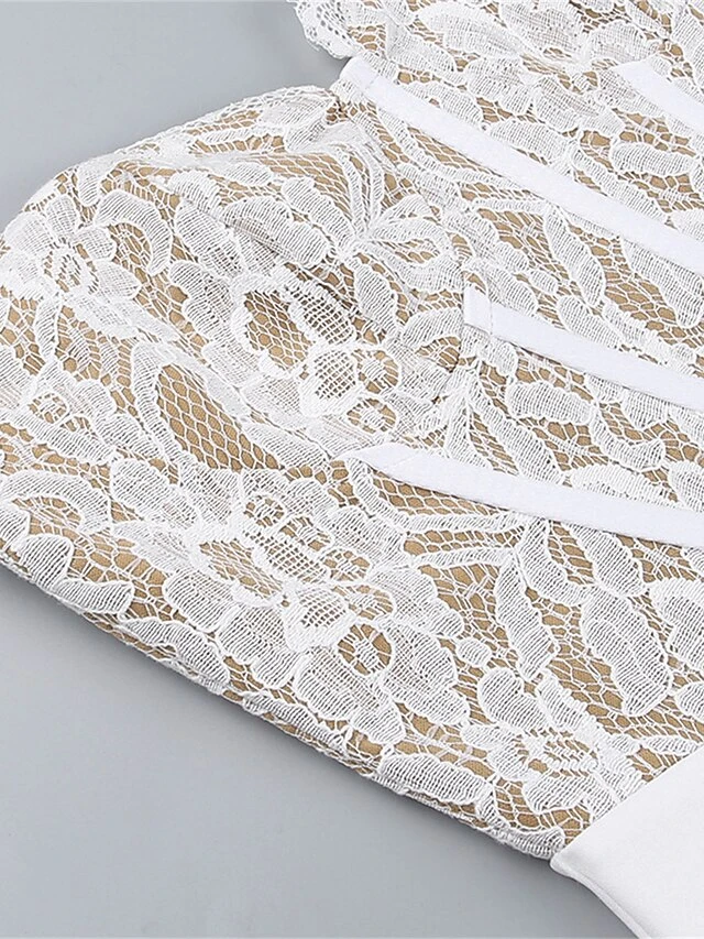 Women's Prom Dress Party Dress Corset Dress Long Dress Maxi Dress White Sleeveless Pure Color Lace Spring Fall Winter Spaghetti Strap Fashion Birthday Evening Party Wedding Guest 2023 S M L 11 Women's Prom Dress Party Dress Corset Dress Long Dress Maxi Dress White Sleeveless Pure Color Lace Spring Fall Winter Spaghetti Strap Fashion Birthday Evening Party Wedding Guest 2023 S M L - Image 9