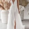 Women's Party Dress Lace Dress Swing Dress White Dress Long Dress Maxi Dress Sleeveless Pure Color Lace Spring Summer Deep V Romantic Party S M L XL -Tesla Style tirbcx1639650050913