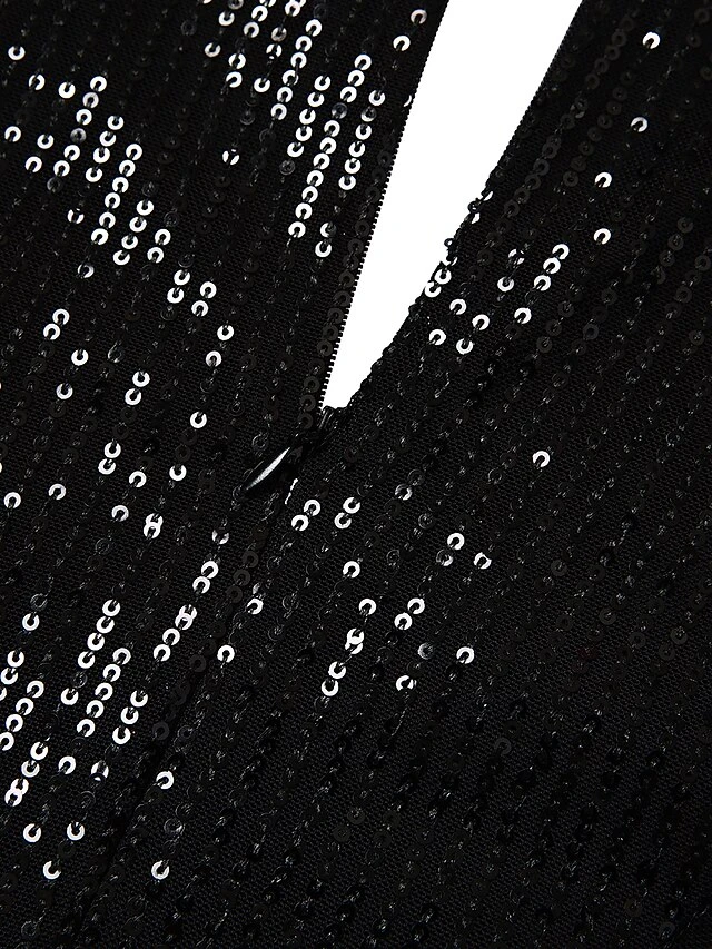 Women‘s Formal Party Dress Sequin Dress Holiday Dress Mini Dress Black Gold Long Sleeve Pure Color Sequins Winter Fall Spring V Neck Fashion Winter Dress Birthday 2023 S M L XL XXL 8 Women‘s Formal Party Dress Sequin Dress Holiday Dress Mini Dress Black Gold Long Sleeve Pure Color Sequins Winter Fall Spring V Neck Fashion Winter Dress Birthday 2023 S M L XL XXL - Image 6