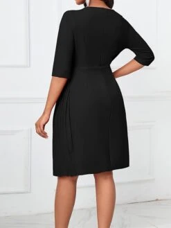 Women's Party Dress Cocktail Dress Wedding Guest Dress Midi Dress Black Red Royal Blue Half Sleeve Pure Color Ruched Fall Winter Autumn V Neck Fashion Winter Dress Wedding Guest Vacation 2023 S M L 37 Women's Party Dress Cocktail Dress Wedding Guest Dress Midi Dress Black Red Royal Blue Half Sleeve Pure Color Ruched Fall Winter Autumn V Neck Fashion Winter Dress Wedding Guest Vacation 2023 S M L -Tesla Style tnctom1697772845034