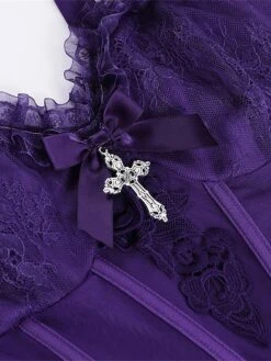 Women‘s Halloween Dress Party Dress Cocktail Dress Wedding Guest Dress Mini Dress Black Purple Sleeveless Pure Color Lace Spring Fall Winter Spaghetti Strap Fashion Birthday Wedding Guest 2023 S M L -Tesla Style tnuwfj1693808842193