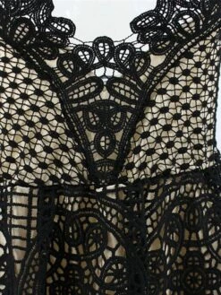 Women's Party Dress Lace Dress White Dress Midi Dress Black White Sleeveless Pure Color Lace Spring Summer V Neck Party S M L XL -Tesla Style tpzxpz1632569110290