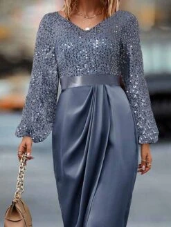 Women‘s Christmas Prom Dress Party Dress Sequin Dress Long Dress Maxi Dress Wine Blue Emerald Green Long Sleeve Pure Color Sparkly Glitter Sequins Spring Fall Winter V Neck Fashion Wedding Guest 6 Women‘s Christmas Prom Dress Party Dress Sequin Dress Long Dress Maxi Dress Wine Blue Emerald Green Long Sleeve Pure Color Sparkly Glitter Sequins Spring Fall Winter V Neck Fashion Wedding Guest -Tesla Style ttjwyh1694057316641