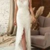Women‘s Party Dress Wedding Guest Dress Lace Dress Sheath Dress Long Dress Maxi Dress White Sleeveless Pure Color Lace Spring Summer Crew Neck Fashion Party Spring Dress Slim 2023 S M L XL -Tesla Style tttgdb1657089349093