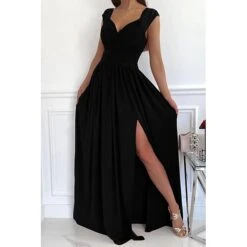 Womenâs Wedding Guest Dress Party Dress Sleeveless Lace Backless Hem Split Beauty Black Red Pink Beige Purple Wine Dress 2022 S M L XL