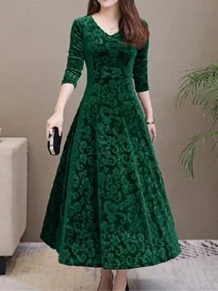 Women's Party Dress Velvet Dress Swing Dress Midi Dress Black Red Green Long Sleeve Floral Jacquard Spring Fall Winter V Neck Fashion Winter Dress Wedding Guest Vacation Slim 2023 M L XL XXL 3XL 14 Women's Party Dress Velvet Dress Swing Dress Midi Dress Black Red Green Long Sleeve Floral Jacquard Spring Fall Winter V Neck Fashion Winter Dress Wedding Guest Vacation Slim 2023 M L XL XXL 3XL -Tesla Style tuzezh1630489605859