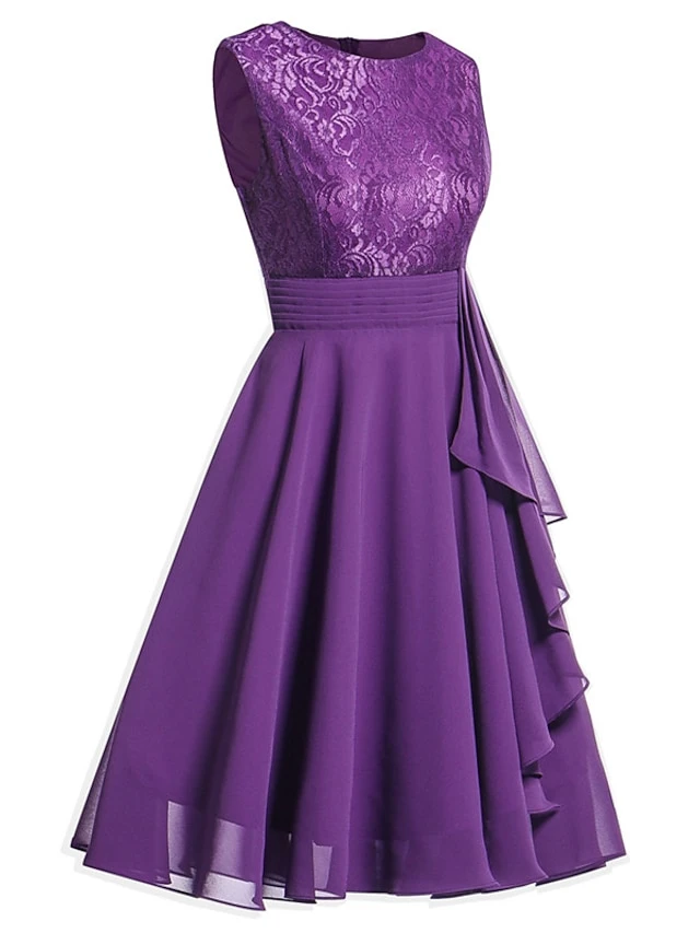 Women‘s Party Dress Homecoming Dress Wedding Guest Dress Lace Dress Midi Dress Pink Wine Navy Blue Sleeveless Solid Color Lace Spring Summer Crew Neck Elegant Party Spring Dress 2022 S M L XL XXL 16 Women‘s Party Dress Homecoming Dress Wedding Guest Dress Lace Dress Midi Dress Pink Wine Navy Blue Sleeveless Solid Color Lace Spring Summer Crew Neck Elegant Party Spring Dress 2022 S M L XL XXL - Image 14
