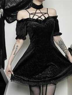 Women's Party Dress Velvet Dress Cocktail Dress Mini Dress Black Short Sleeve Pure Color Lace Spring Fall Winter Halter Neck Fashion Halloween Birthday Wedding Guest 2023 S M L 27 Women's Party Dress Velvet Dress Cocktail Dress Mini Dress Black Short Sleeve Pure Color Lace Spring Fall Winter Halter Neck Fashion Halloween Birthday Wedding Guest 2023 S M L -Tesla Style tvdxoe1693983151191