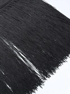 Women's Fringe Dress Bodycon Midi Dress White Black Sleeveless Pure Color Backless Tassel Fringe Spring Summer Strapless Stylish Elegant Sexy Slim 2022 S M L / Party Dress -Tesla Style tvpvtx1655372871023