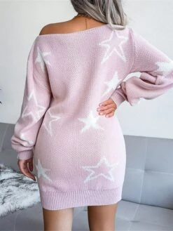 Women's Casual Dress Sweatshirt Dress Winter Dress Mini Dress Ribbed Daily Date Going Out Fashion Modern Boat Neck Long Sleeve 2023 Regular Fit Pink Sky Blue Khaki Color S M L Size -Tesla Style tvsuja1694591407386