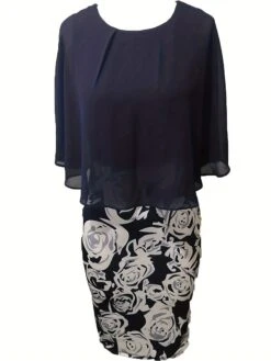 Women's Work Dress Sheath Dress Semi Formal Dress Fashion Midi Dress Print Crew Neck Half Sleeve Floral Slim Pink Navy Blue Fall S M L XL XXL 15 Women's Work Dress Sheath Dress Semi Formal Dress Fashion Midi Dress Print Crew Neck Half Sleeve Floral Slim Pink Navy Blue Fall S M L XL XXL -Tesla Style twdhtb1693819978522