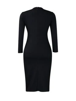 Women's Work Dress Sheath Dress Black Dress Fashion Midi Dress Ruched Split Crew Neck Long Sleeve Plain Regular Fit Black White Red Fall Winter S M L XL XXL 36 Women's Work Dress Sheath Dress Black Dress Fashion Midi Dress Ruched Split Crew Neck Long Sleeve Plain Regular Fit Black White Red Fall Winter S M L XL XXL -Tesla Style tzpxae1693206409126