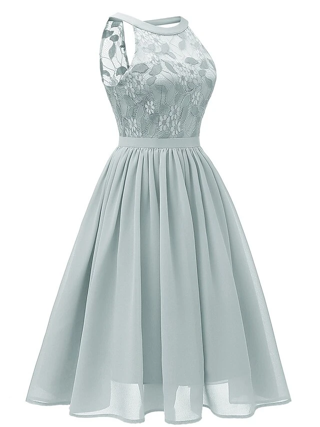 Women‘s Party Dress Homecoming Dress Wedding Guest Lace Dress A Line Dress Midi Dress Pink Wine Navy Blue Sleeveless Pure Color Lace Summer Spring Halter Party Slim 2023 S M L XL XXL 11 Women‘s Party Dress Homecoming Dress Wedding Guest Lace Dress A Line Dress Midi Dress Pink Wine Navy Blue Sleeveless Pure Color Lace Summer Spring Halter Party Slim 2023 S M L XL XXL - Image 9