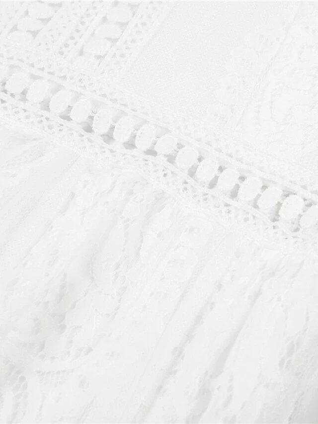 Women's Party Dress Lace Dress Swing Dress Long Dress Maxi Dress Pink White Short Sleeve Pure Color Lace Spring Summer V Neck Modern 2023 S M L XL XXL 20 Women's Party Dress Lace Dress Swing Dress Long Dress Maxi Dress Pink White Short Sleeve Pure Color Lace Spring Summer V Neck Modern 2023 S M L XL XXL - Image 18