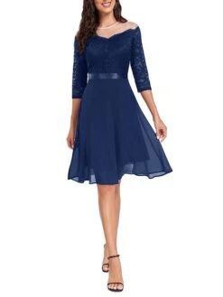 Women's Party Dress Lace Dress Cocktail Dress Midi Dress Black Wine Navy Blue 3/4 Length Sleeve Pure Color Lace Spring Fall Winter Crew Neck Fashion Winter Dress Wedding Guest Vacation 2023 S M L XL 22 Women's Party Dress Lace Dress Cocktail Dress Midi Dress Black Wine Navy Blue 3/4 Length Sleeve Pure Color Lace Spring Fall Winter Crew Neck Fashion Winter Dress Wedding Guest Vacation 2023 S M L XL -Tesla Style ueyirp1692179549145