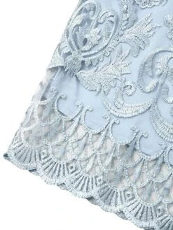 Women‘s Party Dress Bodycon Sheath Dress Formal Special Occasion Evening Party Midi Dress Party Stylish Crew Neck Half Sleeve Lace Embroidered Light Blue Floral S M L XL 2XL -Tesla Style ugitom1693288312726