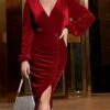 Women‘s Christmas Party Dress Velvet Dress Cocktail Dress Midi Dress Wine Long Sleeve Pure Color Ruched Spring Fall Winter V Neck Fashion Winter Dress Birthday Wedding Guest 2023 S M L XL 2 Women‘s Christmas Party Dress Velvet Dress Cocktail Dress Midi Dress Wine Long Sleeve Pure Color Ruched Spring Fall Winter V Neck Fashion Winter Dress Birthday Wedding Guest 2023 S M L XL -Tesla Style uhoziv1691736602406