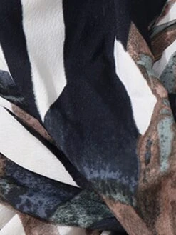 Women's Work Dress Casual Dress Swing Dress Fashion Office Daily Workfashion Midi Dress Lace Up Split V Neck Long Sleeve Print Regular Fit Brown Fall Winter S M L XL -Tesla Style uhpqac1695105056468