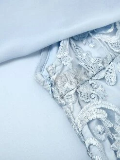 Women‘s Party Dress Bodycon Sheath Dress Formal Special Occasion Evening Party Midi Dress Party Stylish Crew Neck Half Sleeve Lace Embroidered Light Blue Floral S M L XL 2XL -Tesla Style uiaxen1693288312919