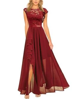 Women's Party Dress Lace Dress Homecoming Dress Long Dress Maxi Dress Pink Red Blue Short Sleeve Pure Color Lace Summer Spring Crew Neck Fashion Birthday Evening Party Wedding Guest Slim 2023 S M L XL 15 Women's Party Dress Lace Dress Homecoming Dress Long Dress Maxi Dress Pink Red Blue Short Sleeve Pure Color Lace Summer Spring Crew Neck Fashion Birthday Evening Party Wedding Guest Slim 2023 S M L XL -Tesla Style uisjkq1682564744701