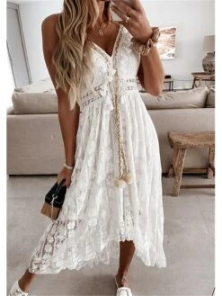 Women's Party Dress Casual Dress Holiday Dress Long Dress Maxi Dress White Beige Sleeveless Print Lace Summer Spring V Neck Basic Vacation 2023 S M L XL XXL 18 Women's Party Dress Casual Dress Holiday Dress Long Dress Maxi Dress White Beige Sleeveless Print Lace Summer Spring V Neck Basic Vacation 2023 S M L XL XXL -Tesla Style uitrpe1635499075692