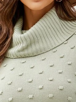 Women's Sweater Dress Winter Dress Jumper Dress Mini Dress Split Outdoor Street Daily Fashion Streetwear Turtleneck Long Sleeve 2023 Regular Fit White Green Color S M L XL Size -Tesla Style ujnsdm1692081714198