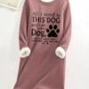Women's Sweatshirt Dress Casual Dress Mini Dress Warm Fashion Outdoor Vacation Going Out Crew Neck Print Dog Letter Loose Fit Pink S M L XL XXL