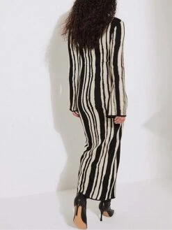 Women's Sweater Dress Winter Dress Jumper Dress Long Dress Maxi Dress Fashion Print Outdoor Daily Holiday Date Crew Neck Long Sleeve Print 2023 Slim Black Blue S M L -Tesla Style unsytm1692938910587