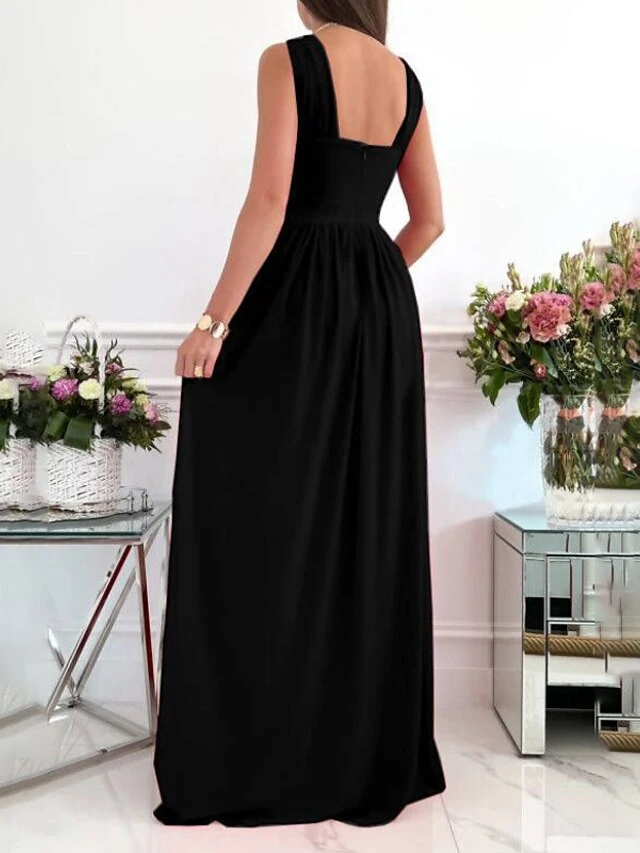 Women‘s Party Dress Homecoming Dress Long Dress Maxi Dress Black Pink Fuchsia Sleeveless Pure Color Backless Spring Summer V Neck 2023 S M L XL XXL 8 Women‘s Party Dress Homecoming Dress Long Dress Maxi Dress Black Pink Fuchsia Sleeveless Pure Color Backless Spring Summer V Neck 2023 S M L XL XXL - Image 6