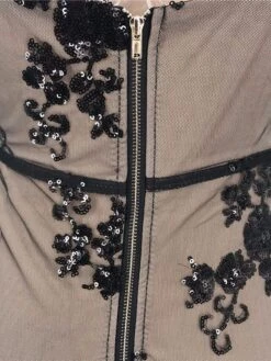 Women's Party Dress Casual Dress Sequin Dress Mini Dress Black White Yellow Sleeveless Floral Sequins Summer Spring V Neck Hot Party Halloween Vacation 2022 S M L XL -Tesla Style upunhx1628763425459