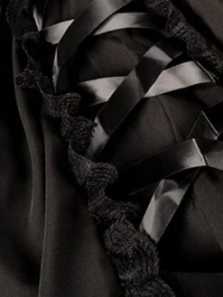 Women‘s Halloween Dress Retro Gothic Vintage Dress Midi Dress Party Outdoor Lace Up Drawstring Plain Square Neck Sleeveless Loose Fit Summer Spring 2023 Black S M L XL -Tesla Style uqagfc1677217638284