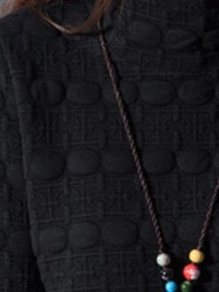 Women's Work Dress Sheath Dress Black Dress Fashion Midi Dress Ruched Turtleneck Long Sleeve Plain Loose Fit Black Wine Gray Fall Winter M L XL XXL -Tesla Style uqborx1693300600912