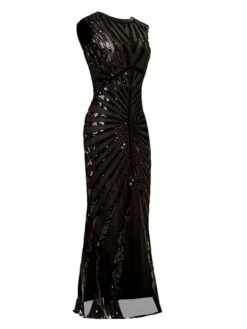 Women‘s Halloween Dress Prom Dress Party Dress Sequin Dress Black Dress Long Dress Maxi Dress Silver Pink Sleeveless Pure Color Sequins Summer Spring Crew Neck Party Evening Party Vacation -Tesla Style utadre1676602832733