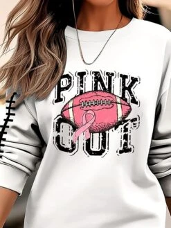 Women's Casual Dress Sweatshirt Dress Winter Dress Letter Football Print Crew Neck Mini Dress Fashion Streetwear Outdoor Daily Long Sleeve Loose Fit Blush Pink White Light Green Fall Winter S M L XL -Tesla Style utnhnw1695372399145