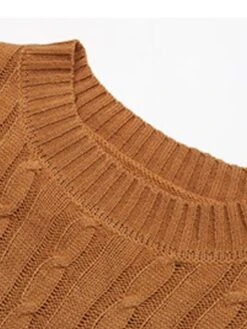 Women's Sweater Dress Jumper Dress Casual Dress Mini Dress Warm Pure Color Outdoor Casual Daily Going Out Crew Neck Long Sleeve 2023 Loose Fit Camel S M L -Tesla Style uvhaum1695106689286