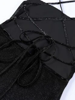 Women's Party Dress Homecoming Dress Holiday Dress Mini Dress Silver Black Pink Sleeveless Pure Color Cold Shoulder Fall Winter Spaghetti Strap Party Party 2023 S M L -Tesla Style uxulom1660213470518