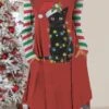 Women's Christmas Work Dress Casual Dress Fashion Winter DressDaily Midi Dress Pocket Print Crew Neck Long Sleeve Cat Snowflake Regular Fit White Wine Red Fall Winter S M L XL XXL -Tesla Style uynjsq1695781002889