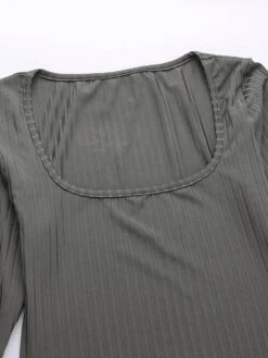 Women's Sweater Dress Jumper Dress Casual Dress Long Dress Maxi Dress Fashion Pure Color Outdoor Daily Vacation Going Out Square Neck Long Sleeve Patchwork 2023 Regular Fit Black Apricot Gray S M L -Tesla Style uyydrp1695643848907