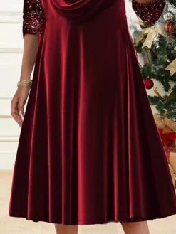 Women's Velvet Dress Party Dress Sequin Dress Midi Dress Wine Long Sleeve Pure Color Sequins Spring Fall Winter Crew Neck Fashion Winter Dress Christmas Wedding Guest 2023 S M L XL XXL 3XL 7 Women's Velvet Dress Party Dress Sequin Dress Midi Dress Wine Long Sleeve Pure Color Sequins Spring Fall Winter Crew Neck Fashion Winter Dress Christmas Wedding Guest 2023 S M L XL XXL 3XL -Tesla Style vfrhoc1697525575880