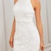 Women's Party Dress Lace Dress Homecoming Dress Mini Dress White Sleeveless Pure Color Lace Summer Spring Halter Neck Stylish Spring Dress Loose Fit 2023 XS S M L -Tesla Style vfyuoj1645601054815