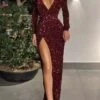 Women's Prom Dress Party Dress Sequin Dress Long Dress Maxi Dress Black Wine Red Long Sleeve Pure Color Sequins Fall Winter Autumn Deep V Fashion Winter Dress Wedding Guest Evening Party 2023 S M L 1 Women's Prom Dress Party Dress Sequin Dress Long Dress Maxi Dress Black Wine Red Long Sleeve Pure Color Sequins Fall Winter Autumn Deep V Fashion Winter Dress Wedding Guest Evening Party 2023 S M L -Tesla Style vgklws1697532248291