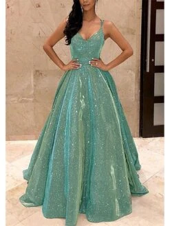 Women's Prom Dress Party Dress Homecoming Dress Long Dress Maxi Dress Silver Green Gray Sleeveless Color Gradient Ruched Summer Spring Fall Spaghetti Strap Fashion Party Birthday Evening Party 2023 S -Tesla Style vhsswf1661510684621