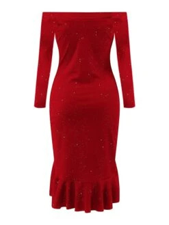 Women‘s Christmas Party Dress Cocktail DressKnee Length Dress Black Red Long Sleeve Pure Color Sequins Ruffle Fall Winter Off Shoulder Party Elegant Mature 2022 S M L XL XXL 9 Women‘s Christmas Party Dress Cocktail DressKnee Length Dress Black Red Long Sleeve Pure Color Sequins Ruffle Fall Winter Off Shoulder Party Elegant Mature 2022 S M L XL XXL -Tesla Style vjzihv1663729444476