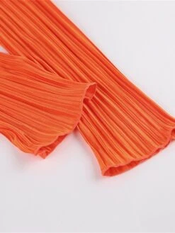 Women's Work Dress Sheath Dress Semi Formal Dress Fashion Daily Workfashion Long Dress Maxi Dress Ruched Pleated Crew Neck Long Sleeve Plain Slim Black Orange Fall Winter S M L -Tesla Style vkispb1695645288864